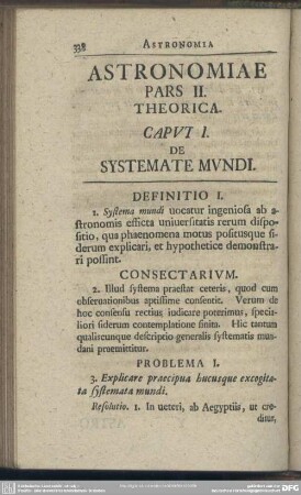 [VI.] Astronomiae Pars II. Theorica