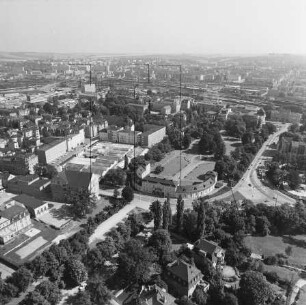 Küchengarten in Gera : Blickrichtung Nordosten zum Hauptbahnhof