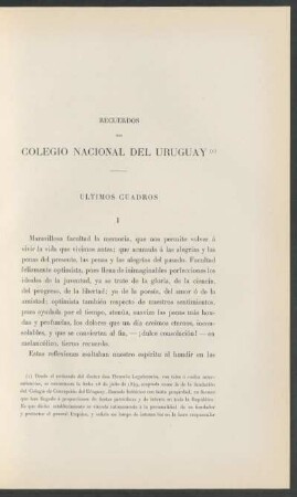 Recuerdos del Colegio nacional del Uruguay : Últimos cuadros