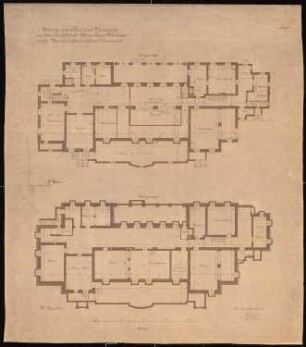 Wohnhaus Franz Wertheim, Berlin-Grunewald: Grundrisse KG und EG, 1:100