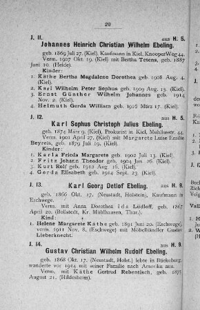 J. 14. Gustav Christian Wilhelm Rudolf Ebeling.