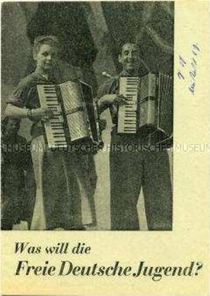 Bebilderte programmatische Schrift der FDJ der Bundesrepublik Deutschland