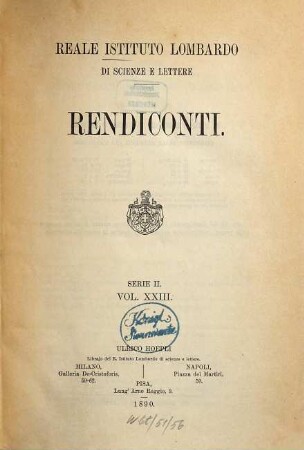 Rendiconti. 23. 1890