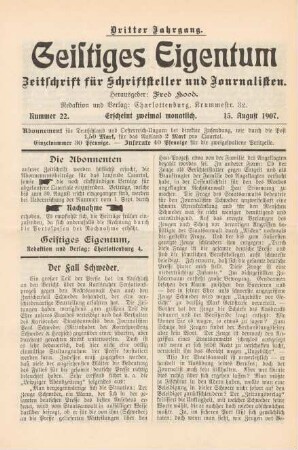 Nummer 22 (15. August 1907)