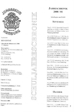 Jahreschronik 2000/01