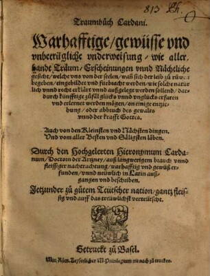 Traumbuch Cardani