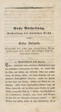 a) Mandschurei und Korea