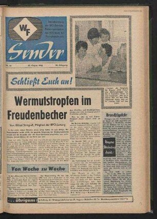 Betriebszeitung 'WF-Sender', Nr.34/1962 (30. August 1962)