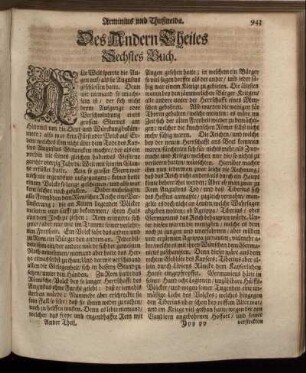 Des Andern Theiles Sechstes Buch.