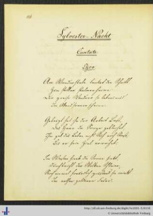 Sylvester-Nacht Cantate.