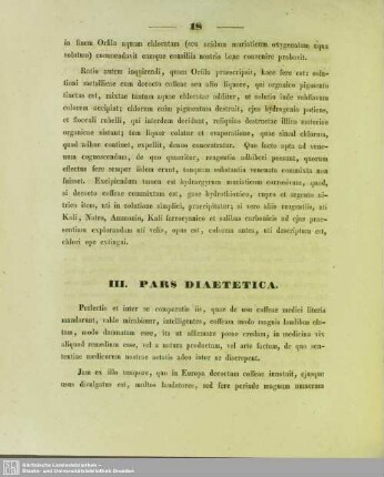 III. Pars Diaetetica