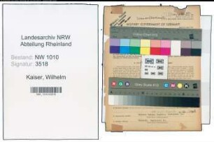 Entnazifizierung Wilhelm Kaiser , geb. 14.11.1889 (Schreinermeister)