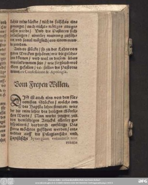 Vom Freyen Willen.