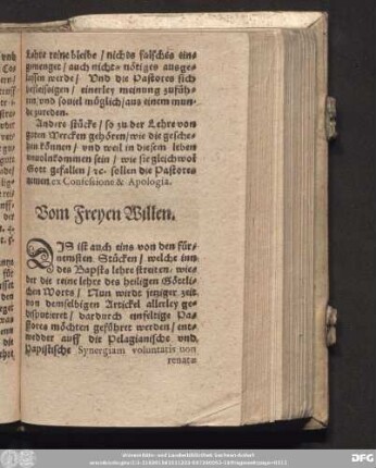 Vom Freyen Willen.