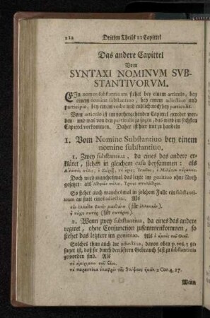 Das andere Capittel Vom Syntaxi Nominvm Svbstantivorvm.