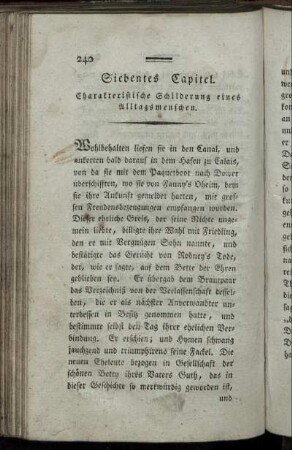 Siebentes Capitel. Charakteristische Schilderung eines Alltagsmenschen.