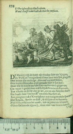 ['t Vijf-en-veertighste Zinne-Beeldt.] U O'vrigheydt zy Onderdaan, Want's heeft van Godt de macht ontfaan.