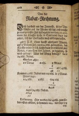 Von der Rabat-Rechnung