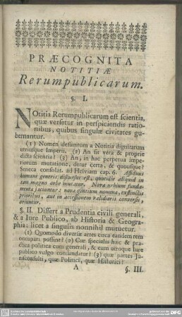 Praecognita Notitiae Rerumpublicarum