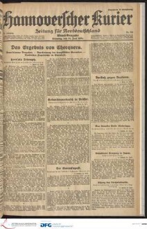Hannoverscher Kurier : Hannoversches Tageblatt ; Morgenzeitung für Niedersachsen