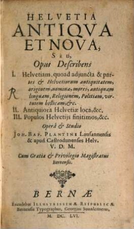 Helvetia antiqua et nova