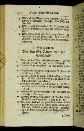 I. Zeitraum. Von den Ertz-Vätern vor der Sündfluth.