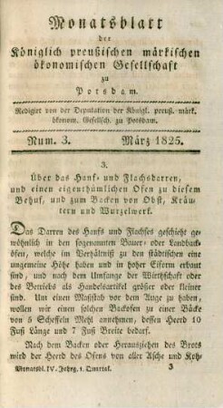 Num. 3. März 1825.