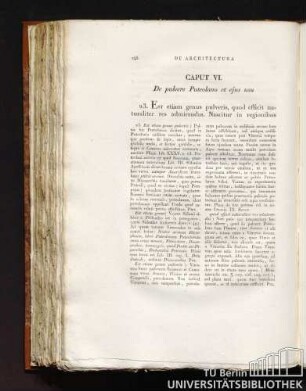 Caput VI. De pulvere Puteolano et ejus us