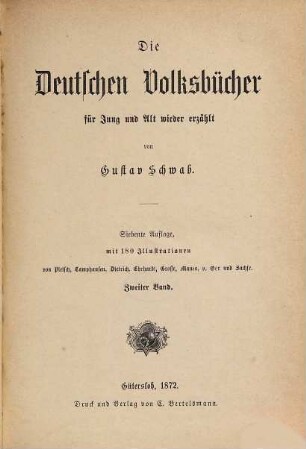 Die deutschen Volksbücher, 2. Die deutschen Volksbücher