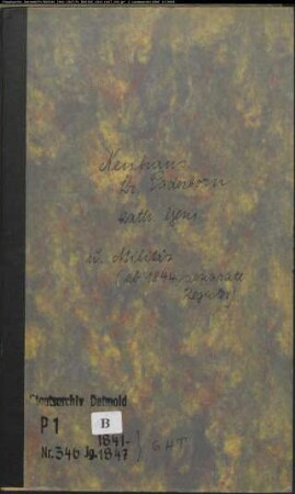 Kirchenbuchduplikat der katholischen Gemeinde Neuhaus, Kreis Paderborn (GHT 1841-1847). (Gemeinde: Katholische Gemeinde Neuhaus)