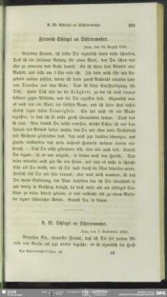 August Wilhelm von Schlegel an Friedrich Schleiermacher, Jena, 07.09.1801