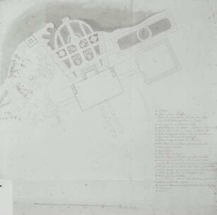 Plan eines Gartens mit diversen Gebäuden (mit Klappe), Blatt 5
