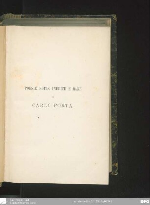 Poesie edite, inedite e rare di Carlo Porta