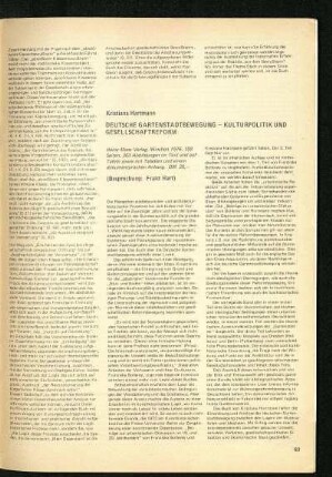 Kristiana Hartmann: Deutsche Gartenstadtbewegung. München, 1976