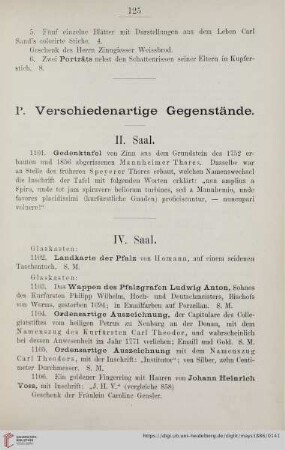 P. Verschiedenartige Gegenstände (Nr. 1101 - 1114)