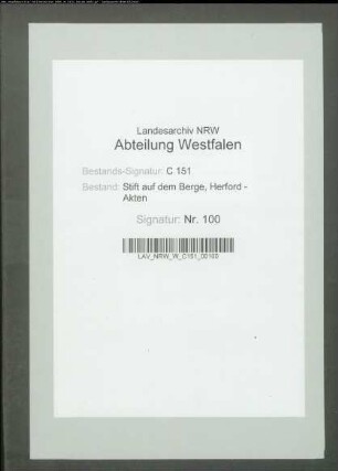 Publikation durch den Stiftsprediger Johann Heinrich Brüggemann