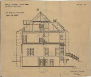 Fischer, Theodor; München - Laim; Haus Schätz - Südnord (Schnitt)