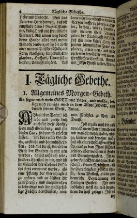 I. Tägliche Gebethe