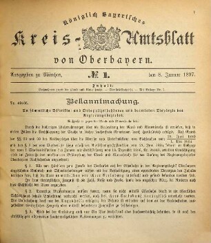 Königlich-bayerisches Kreis-Amtsblatt von Oberbayern. 1897