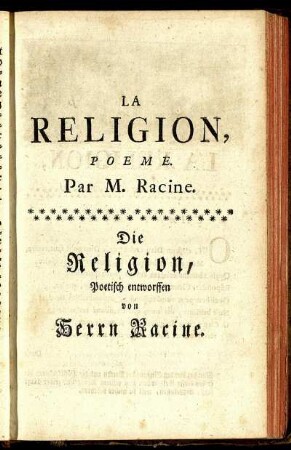 La Religion. - Die Religion.