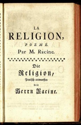 La Religion. - Die Religion.
