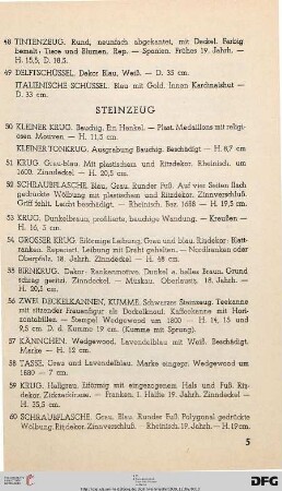 III. Steinzeug (Nr. 50-64)