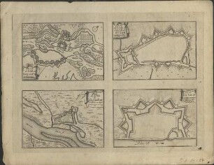 PLAN de la ville de Brisach PLAN de la ville et Citadelle NUISS. PLAN de la ville de GUERMSHEIM. PLAN de la ville de KAISERSWERT.