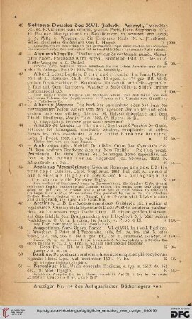 Seltene Drucke des XVI. Jahrh (Nr. 40 - 101)