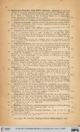 Seltene Drucke des XVI. Jahrh (Nr. 40 - 101)