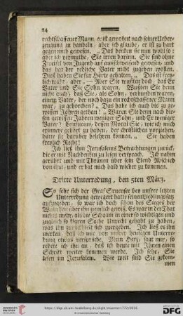 Dritte Unterredung, den 5ten Maerz