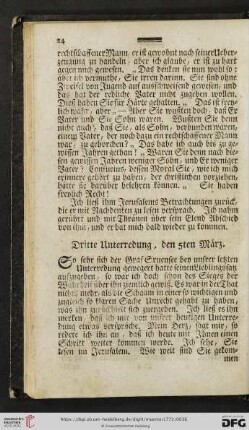Dritte Unterredung, den 5ten Maerz