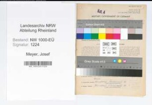 Entnazifizierung Josef Meyer, geb. 21.03.1896 (Finanzinspektor)