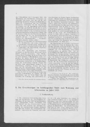 B. Die Erwerbstätigen im hamburgischen Staate nach Wohnung und Arbeitsstätte im Jahre 1925.