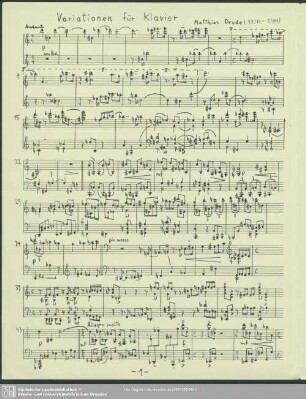 Variationen für Klavier : (12/1983-1/1984)